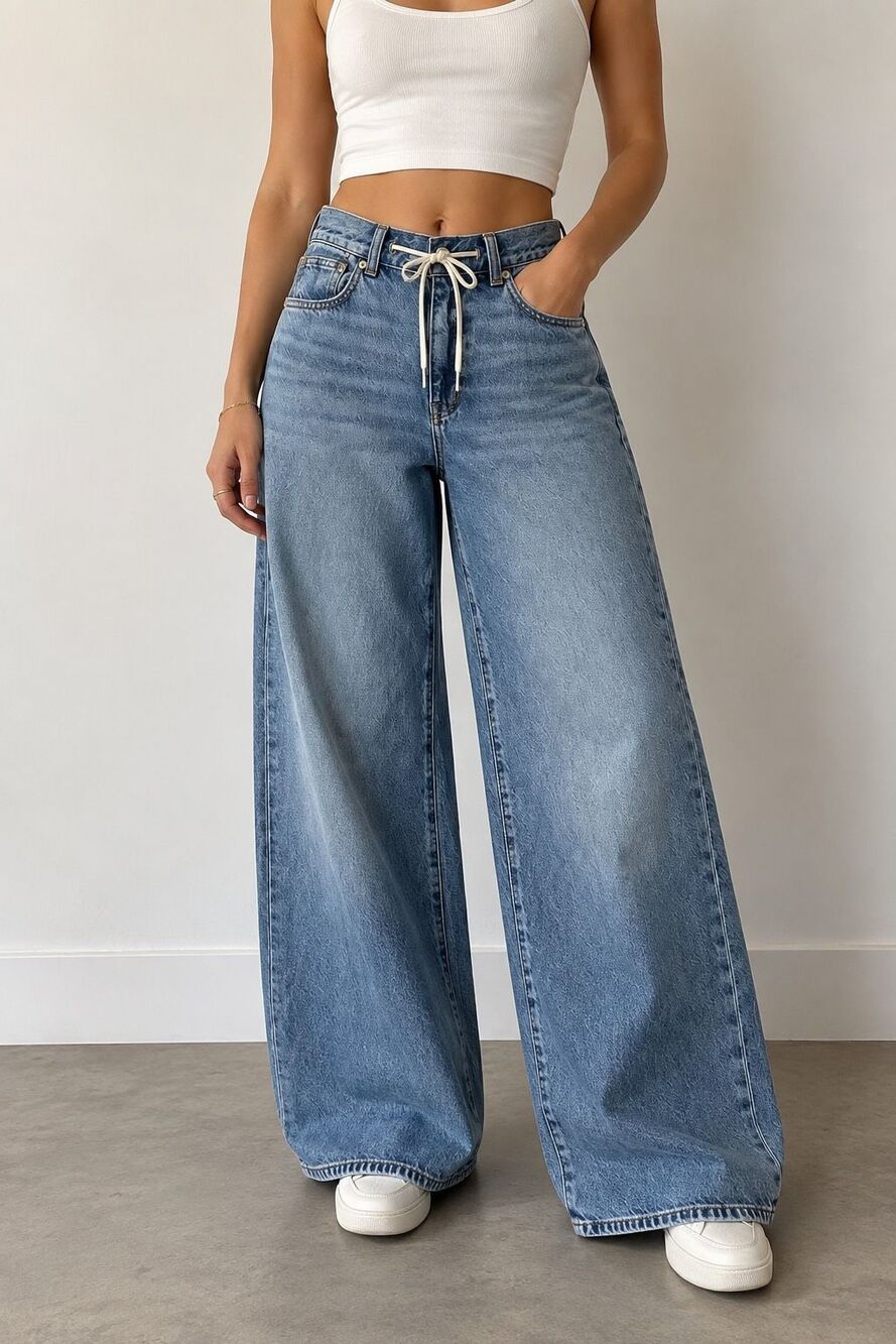 Madewell Superwide-Leg Jeans Size 24 Blue High Rise Wide Leg Denim
